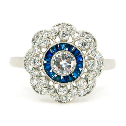 Ring 54.5 Platinum and Sapphire Diamond Cluster Ring 10595-5002 58 Facettes 73AF7B4743F9465989649010BF686247
