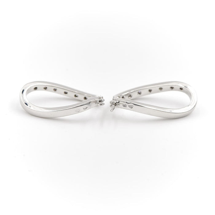 Boucles d'oreilles Boucles d'oreilles Créoles Or blanc  Diamant 58 Facettes 1696392CN