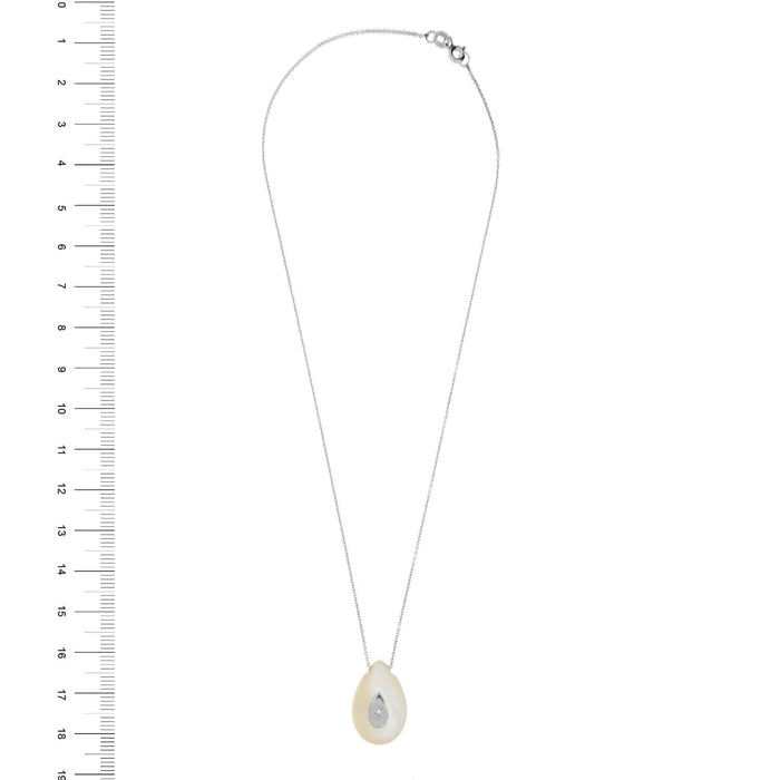 Collier Collier pendentif nacre et diamant 58 Facettes 22414