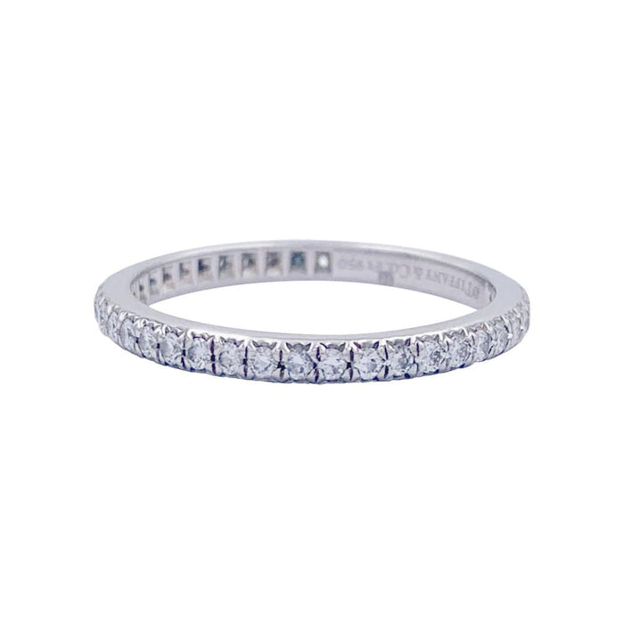 Bague 52 Alliance Tiffany&Co., "Eternité", platine et diamant. 58 Facettes 32411