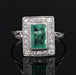 Bague 57 Bague ancienne art déco émeraude diamants 58 Facettes 22-260