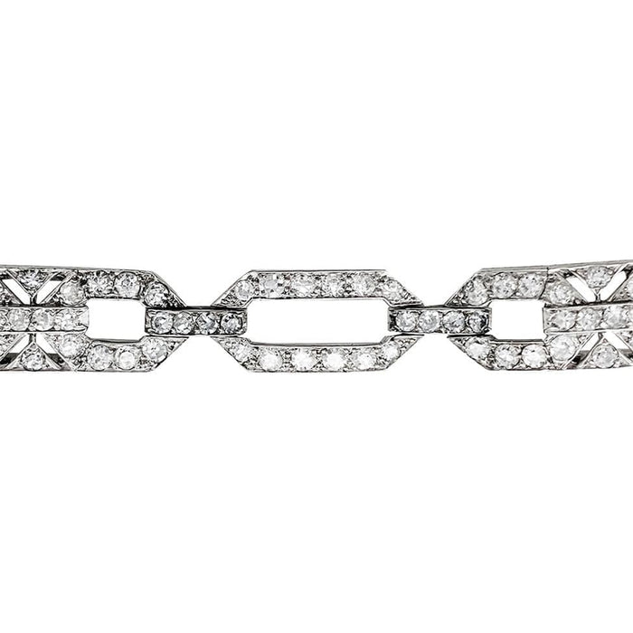 Bracelet Bracelet Art Déco en platine, or blanc et diamants. 58 Facettes 30956