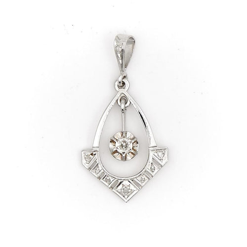 Collier Pendentif Art déco Or blanc Diamant 58 Facettes 2024921CN