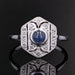 Ring 52 Art deco sapphire cabochon diamond ring 58 Facettes 22-324