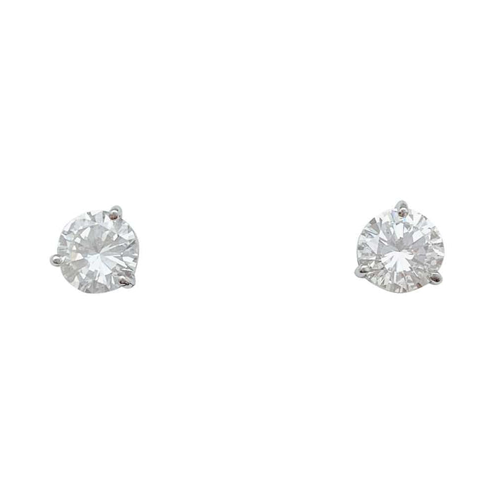 Boucles d'oreilles Puces d'oreilles en or blanc diamants. 58 Facettes 31847