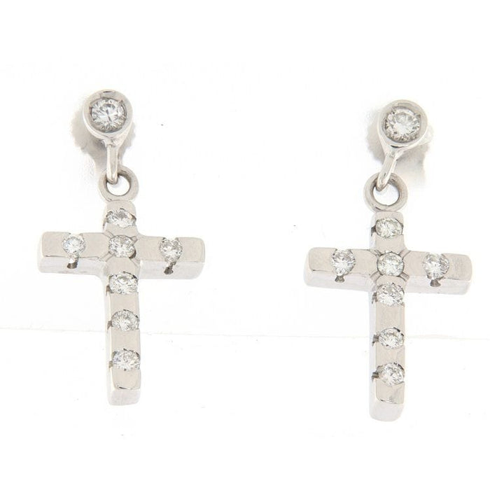 Boucles d'oreilles Boucles d'oreilles en or blanc avec diamants taille brillant 58 Facettes G3490