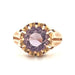 Ring Gold ring, round amethyst 58 Facettes