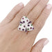 Bague 55 Bague Cartier, "Caresse d'Orchidées", or blanc, diamants, pierres de couleurs. 58 Facettes 33024