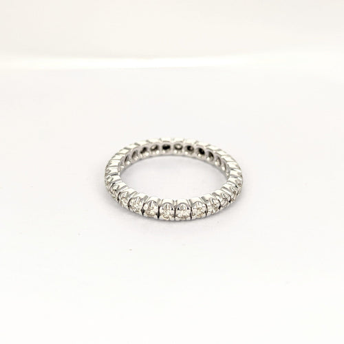 Bague Alliance en or blanc et diamants 58 Facettes 21207