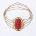 Bracelet Gold chain bracelet and coral cameo clasp 58 Facettes CVBR51