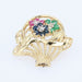 Brooch Bouquet brooch yellow gold sapphires rubies emeralds 58 Facettes CVBR18