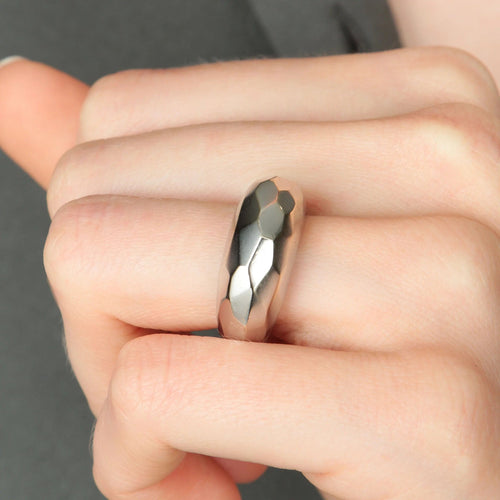 Bague 51 / Or Blanc BAGUE "FACETTE" OR BLANC 58 Facettes BO/220020 RIV