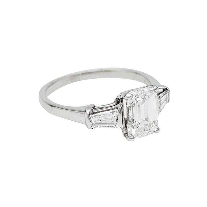 Bague 54 Bague diamant taille émeraude 1.50 cts. 58 Facettes 30785