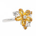Ring 53 Citrine white gold flower ring 58 Facettes 2700726CD