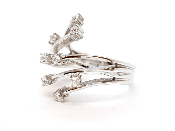 Bague 56 Bague Or blanc Diamant 58 Facettes 06357CD