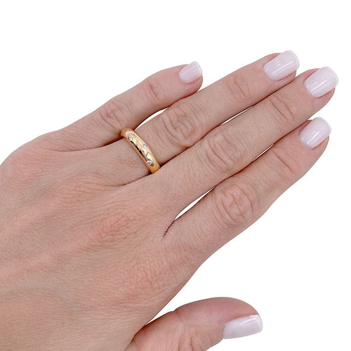 Bague 49 Bague Chaumet jonc or jaune et diamants. 58 Facettes 32351