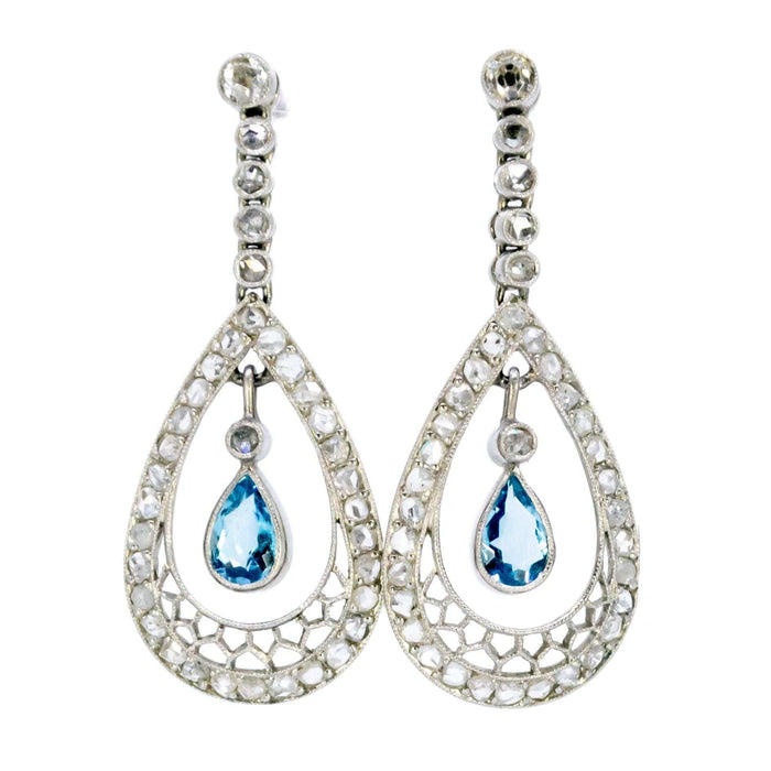 Boucles d'oreilles Boucles d'oreilles diamant, Aigue-marine, 58 Facettes 0310D85783FA4077B2D8A430DBFD66AB