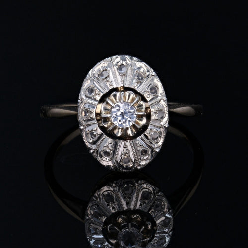 Bague 55 Bague pompadour ancienne saphirs blancs 58 Facettes 18-393C