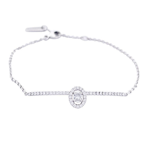 Bracelet Bracelet Messika, modèle "Glam'Azone", or blanc et diamants. 58 Facettes 33154