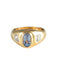 Ring 51 Yellow Gold Sapphire Diamonds Bangle Ring 58 Facettes