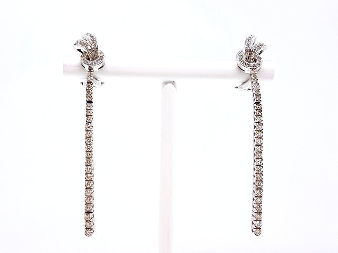 Boucles d'oreilles Boucles d'oreilles Pendants Or blanc Diamant 58 Facettes 06117CD