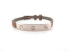 CARTIER love leather bracelet and 18k white gold bar 15-19.5 58 Facettes 252399