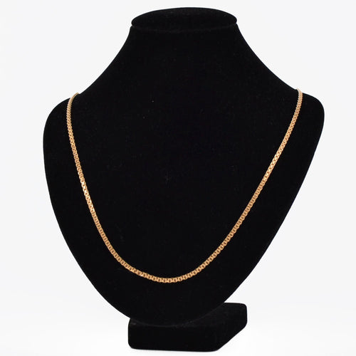 Collier Chaine or jaune maille plate 58 Facettes 15-085