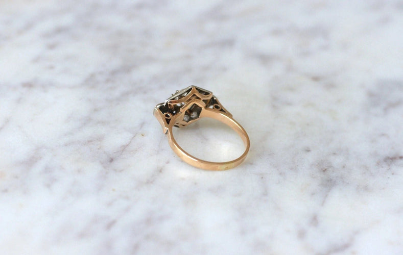 Bague Bague Art Déco deux ors et diamants 58 Facettes