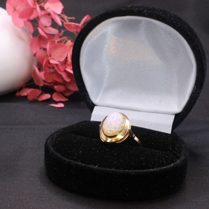 Bague 52.5 Bague Or jaune Opale 58 Facettes