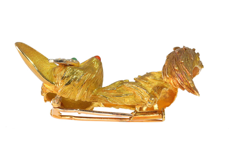 Broche Broche française renard des années 1950 en or : Un trésor vintage 58 Facettes 23338-0270