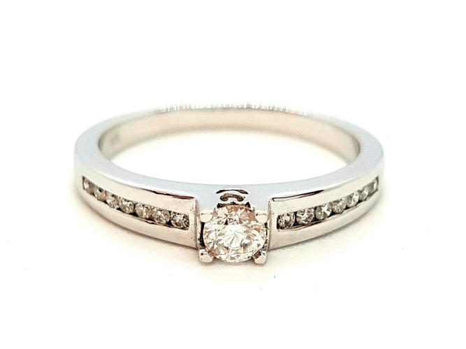 Bague 56 Bague Solitaire Or blanc Diamant 58 Facettes 06351CD