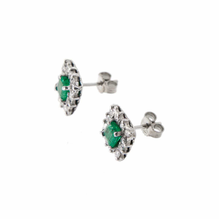 Boucles d'oreilles Boucles d'oreilles émeraudes et diamants 58 Facettes 1609