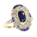 Ring 55 Art Deco diamond engagement ring Sapphires 58 Facettes 23263-0556