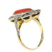 Ring 47 Art Deco ring, diamonds, coral and black enamel 58 Facettes 22236-0285