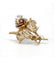Broche 6.2 cm x 5 cm x 2.5 cm / Jaune et blanc / Or 750 et Platine 950 Broche Bouquet diamants 58 Facettes 210004R