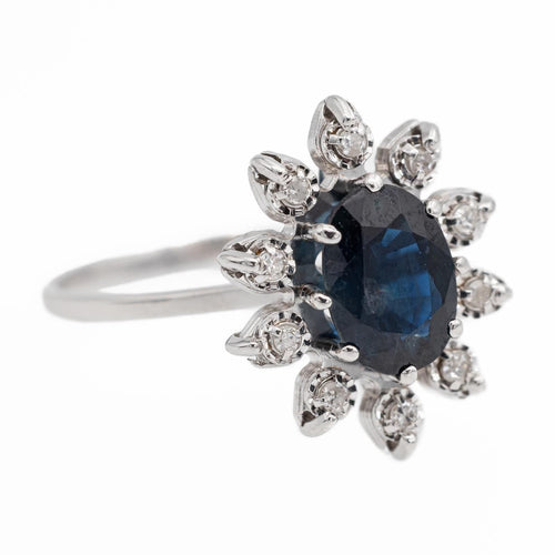 Bague 49 Bague Pompadour Or blanc Saphir 58 Facettes 2528877CN