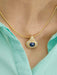 Sapphire and Diamond Pendant Necklace on Chain 58 Facettes