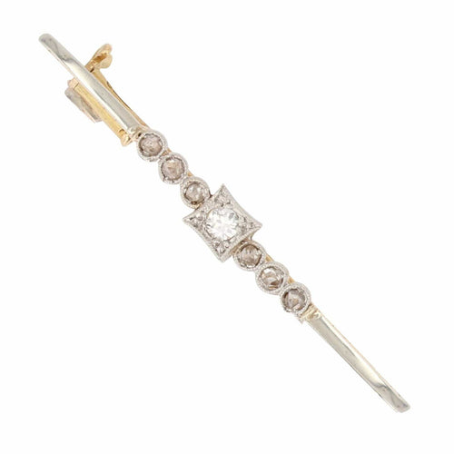 Broche Fine broche barrette or et diamant 58 Facettes 17-134