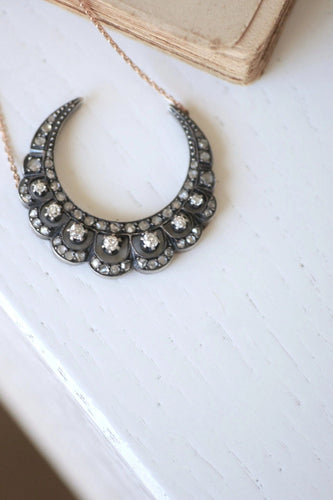 Collier Collier croissant de lune or et diamants 58 Facettes