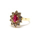 Ring Daisy ring in yellow gold, rubies & diamonds 58 Facettes