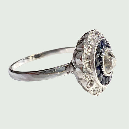 Bague BAGUE EN OR 18 KT DE STYLE ART DÉCO avec DIAMANTS 58 Facettes A2445