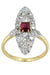 Ring 53 MARQUISE OLD RUBY AND DIMANANTS 58 Facettes 052881