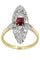 Bague 53 MARQUISE ANCIENNE RUBIS ET DIMANANTS 58 Facettes 052881