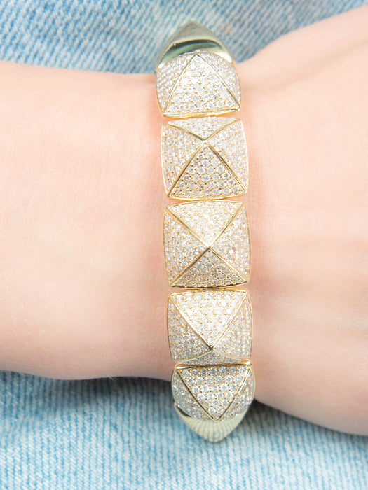 Bracelet BRACELET "PYRAMIDE" OR JAUNE ET BRILLANTS 58 Facettes 210015