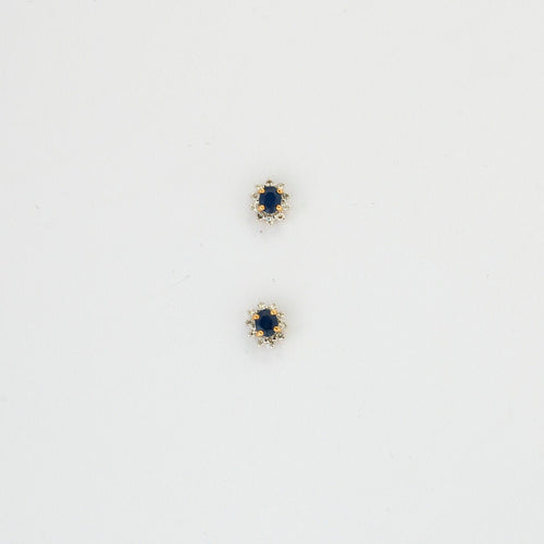 Boucles d'oreilles Boucles d'oreilles saphirs diamants forme marguerite 58 Facettes