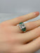 Ring 52 Art Deco Ring Platinum, 1,55ct Diamond and Emeralds 58 Facettes