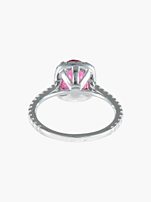 Bague 52 Bague Tourmaline rouge Diamants 58 Facettes