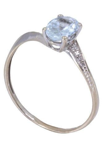 Bague 55 BAGUE MODERNE AIGUE-MARINE 58 Facettes 073271