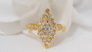 Ring 54 Yellow gold and diamond marquise ring 58 Facettes 30777