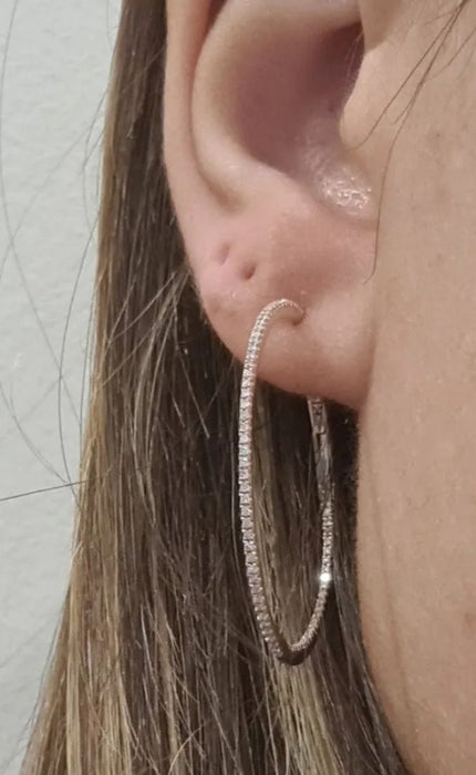 Boucles d'oreilles Boucles d'oreilles en Or rose, diamants 58 Facettes